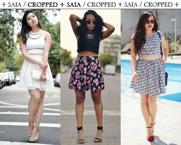 Como usar cropped top com saia