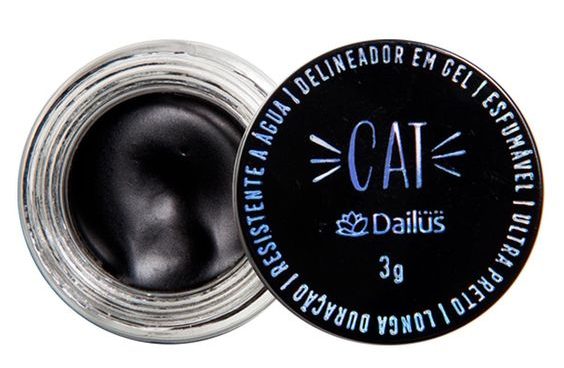 Delineador em gel Cat, cor preto - Dailus em promoção entre maquiagem na Black Friday